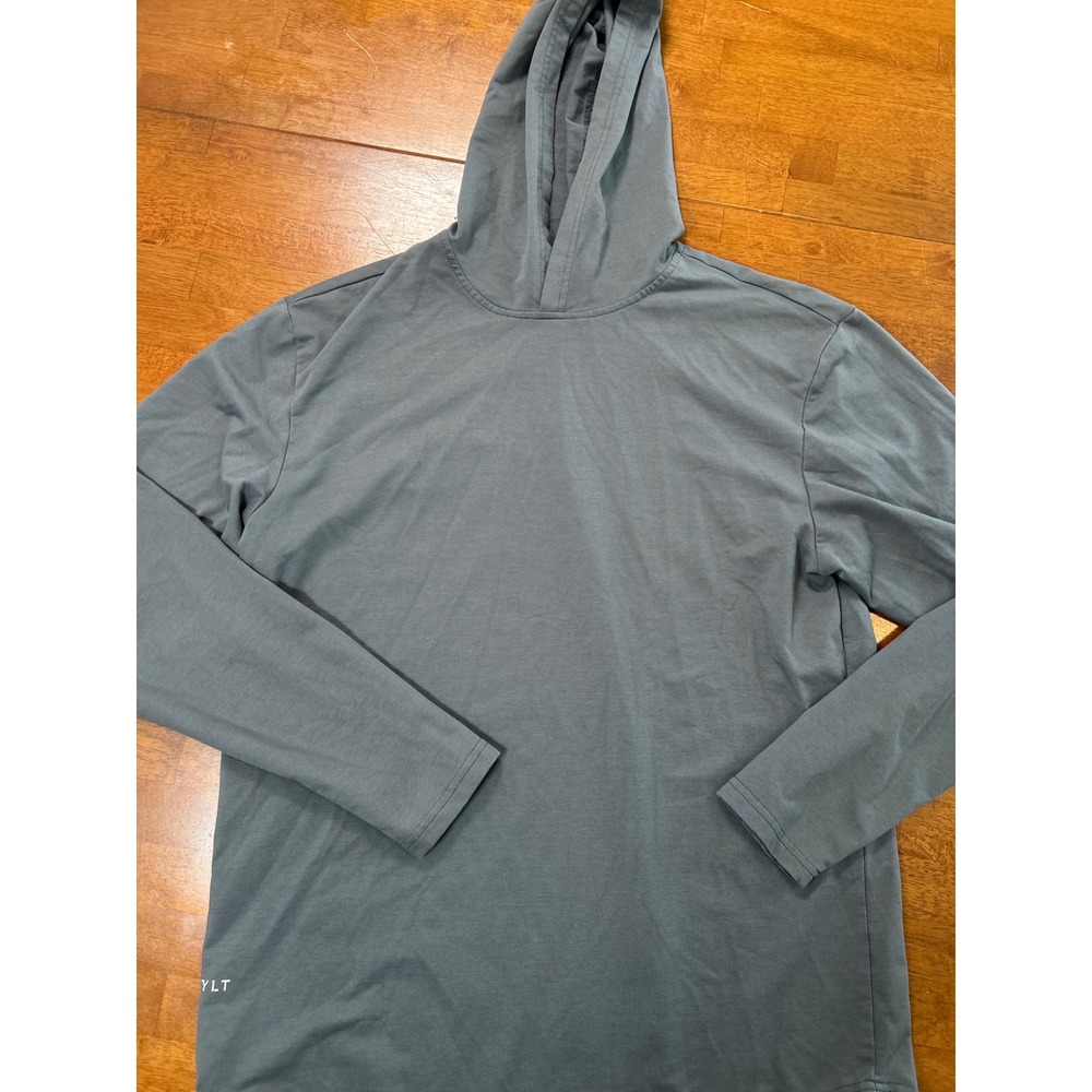 BYLT Drop Cut Hood Long Sleeve Mens Large Gray Premium Basics Hoodie